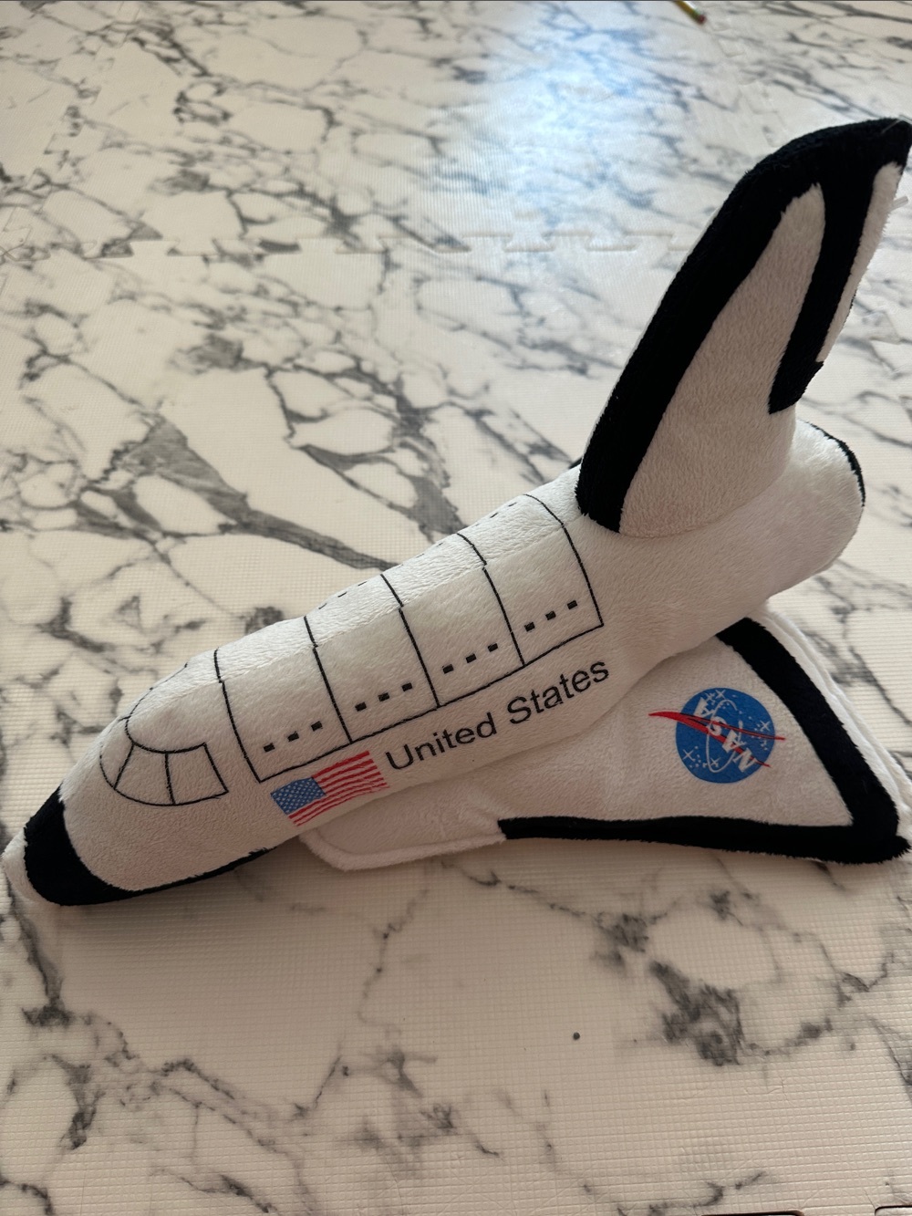 Plush Space Shuttle Toy - White and Black Kids Stuffed Animal